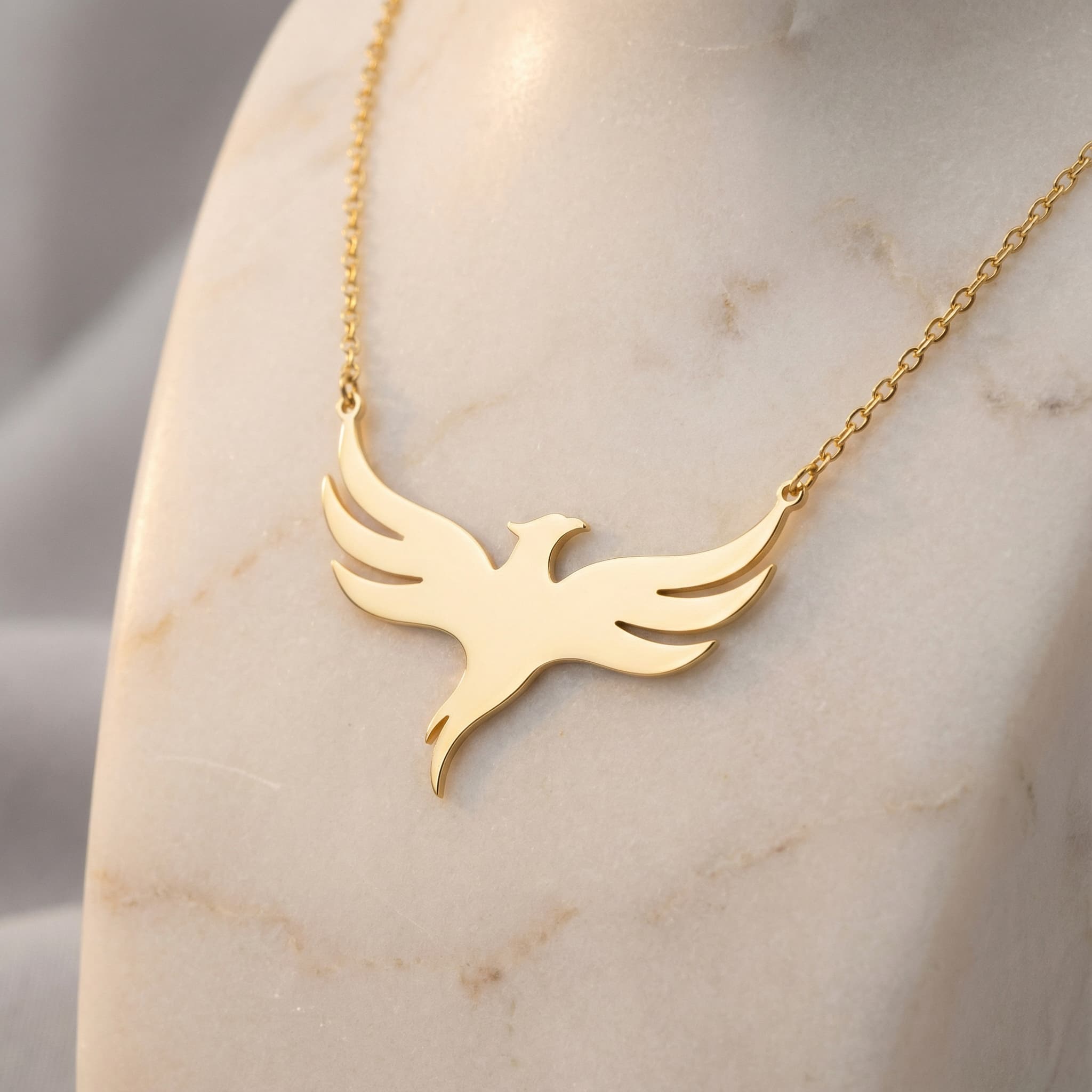 Anka Kuşu Figürlü 925 Ayar Gümüş Kolye